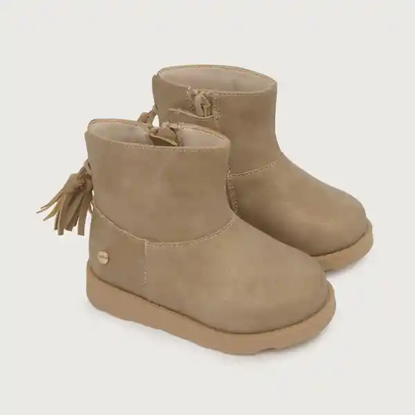 Botines Borlas Con Cierre de Niña Beige Talla 26 Opaline