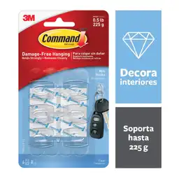 Command Gancho Clear Mini Tiras Transparentes