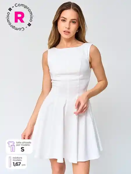 Vestido Corto Ekuro Color Blanco L S25