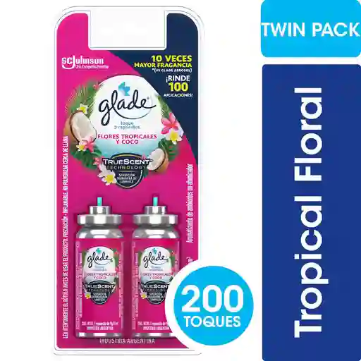 Desodorante Ambiental Glade Toque Tropical Floral Twinpack 9gr