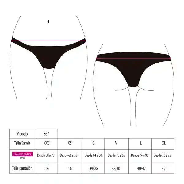 Bikini Calzón Con Pinza Estampado Morado Talla M Samia