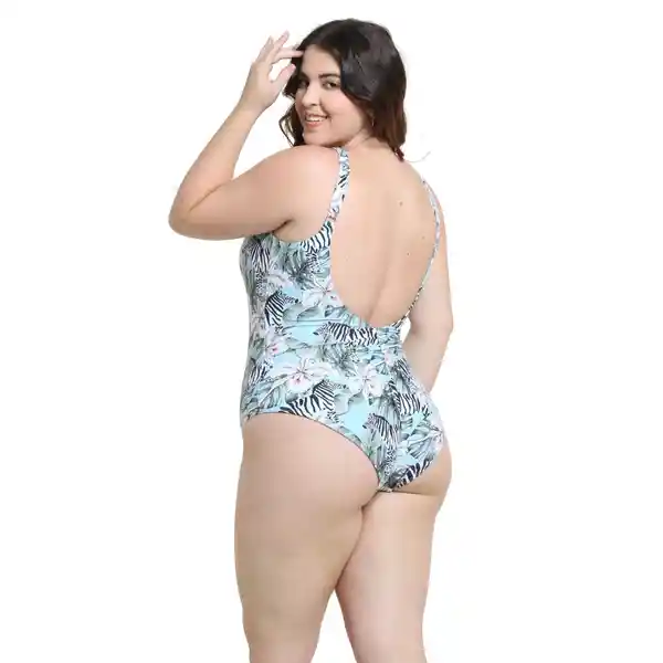 Traje de Baño Entero Con Cheeky Verde Talla M Samia