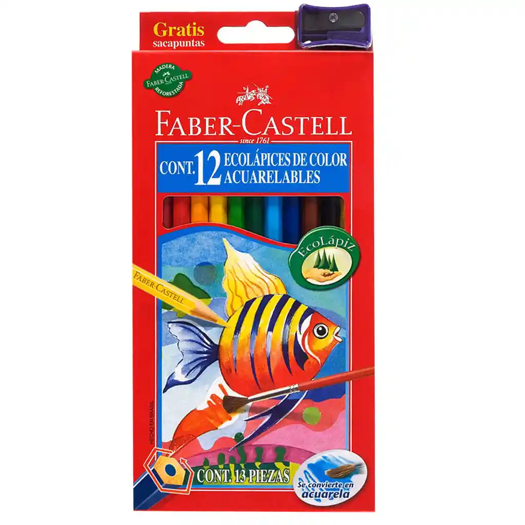 Lapices de Colores Acuarelables Faber-Castell 12 Coloresd635
