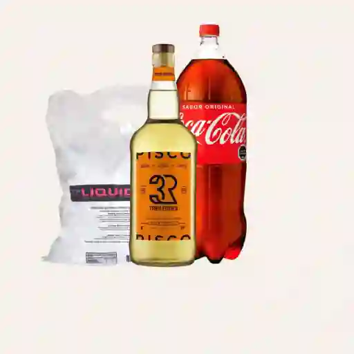 Combo 3R 1 L + Coca 3 L + Hielo