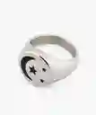 Anillo Acero Inoxidable Luna y Estrellas Plateado 8 Lounge