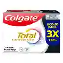 Colgate Pasta Dental Total 12 Carbón Activado 75 mL x 3 Und