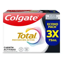 Colgate Pasta Dental Total 12 Carbón Activado 75 mL x 3 Und
