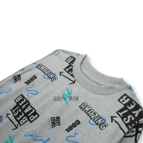 Polera Digital de Niño Gris Melange Talla 10A Colloky