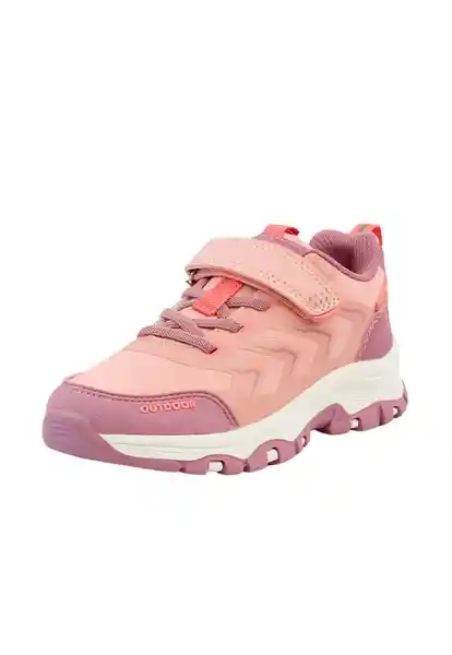 Zapatillas Outdoor Velcro Elástico Kids Niña Rosado 23 868