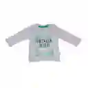 Polera Manga Larga Bebe Niño Gris Claro Pillin 9 M