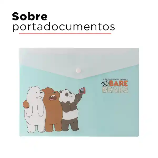 Paquete De Portadocumentos Horizontal A4 2 Pzas - We Bare Bears