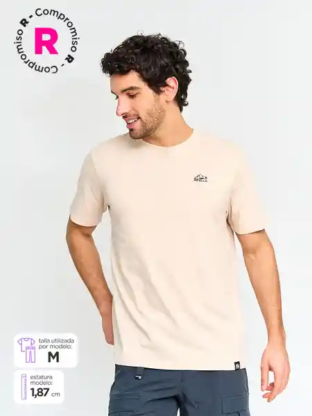 Rescue Polera Manga Corta Enavid Hombre Beige XL SS25