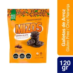 Mizos Galletas de Arroz Sabor a Chocolate Semi Amargo y Naranja