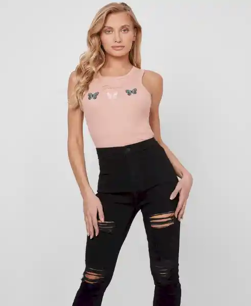 Polera Psyche Tank Rosa Talla M QBGI28K1811 Guess