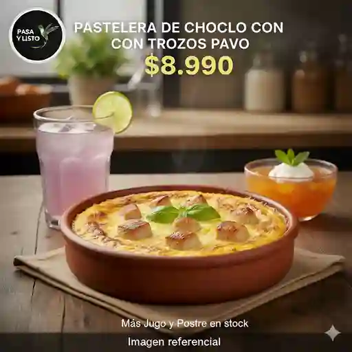 Pastelera de choclo con trozos de pavo