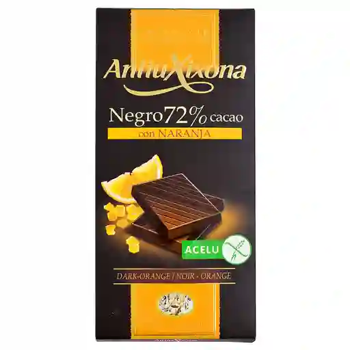 Antiu Xixona Chocolate 72% Cacao Naranja Sin Gluten 100G