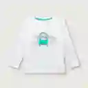 Polera Esencial de Niño Blanco Talla 9M Opaline