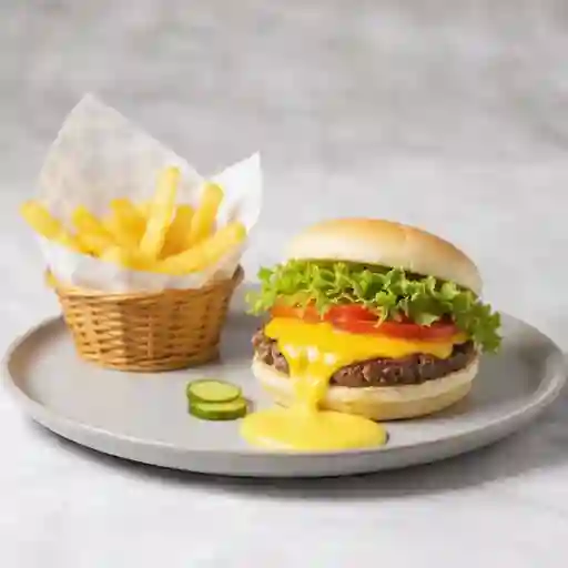 Promo burger americana y papas