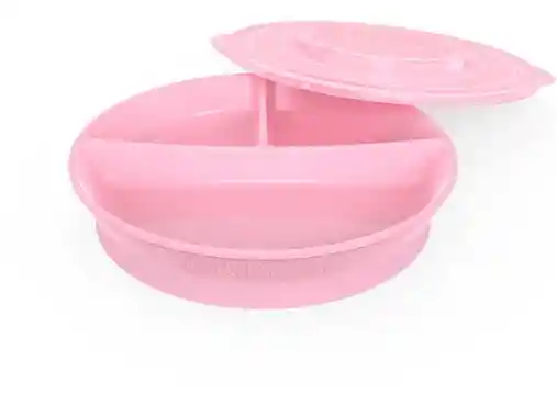 Twistshake Plato Dividido Rosado 6+M