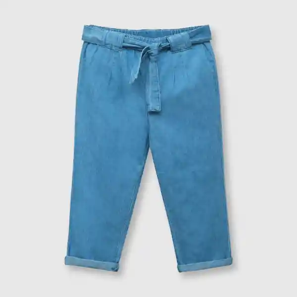 Jean Mezclilla Bebé Niña Light Denim Talla 6/9M Colloky