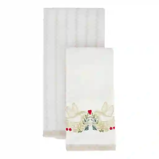 Set Toalla de Algodón Bordado Navidad Casaideas