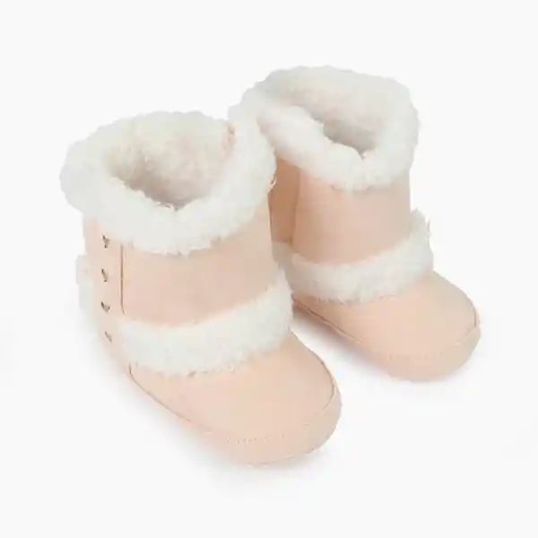 Opaline Botas de Bebé Niña Sherpa Rosada Talla 16