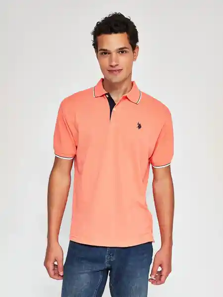 Us Polo Assn Polera Manga Corta Salmón L 9912CHR Ver26