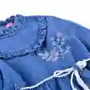 Vestido Mezclilla Manga Larga Bebé Niña Azul Talla 24 M Pillin