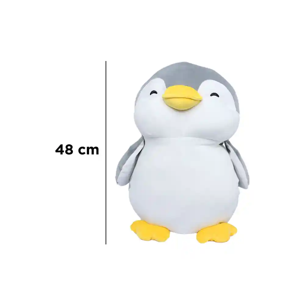 Miniso Peluche Grande De Pingüino Gris 48cm