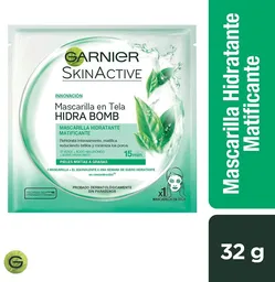 Garnier Skin Active Mascarilla en Tela Hidratante Matificante Hidra Bomb Pieles Mixtas a Grasas