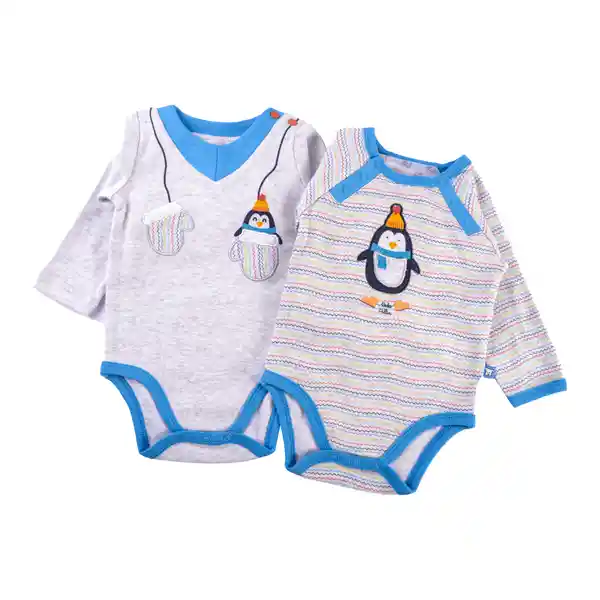 Set Body Manga Larga de Bebé Niño Multicolor Talla 1 M Pillin