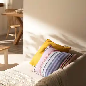 Cojín Algodón Ribb Azul y Rojo 45 x 45 cm