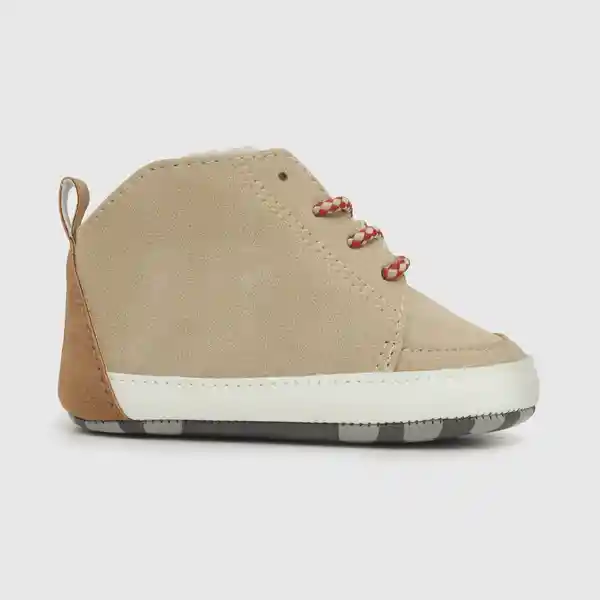 Botines Para Niño Clásico Cordones Beige Talla 17 Colloky