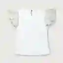 Polera Vuelos Print de Niña Blanco Talla 3A Opaline