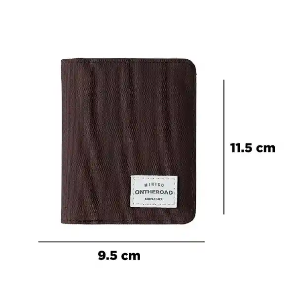 Billetera Vertical Para Hombre Canvas Café Miniso