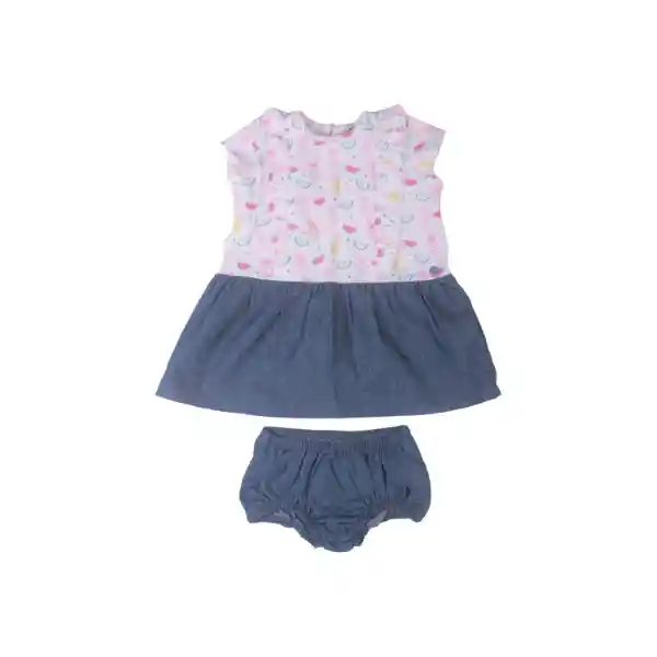 Vestido Bebe Niña Azul Pillin 24 M