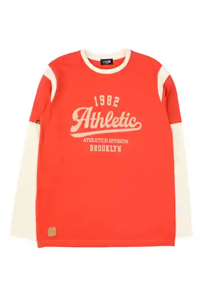 Like It Polera Teens Doble Manga Preppy 500 Niño Rojo 12 Años