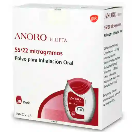 Anoro Ellipta 55mcg/22 mcg Polvo para Inhalacion