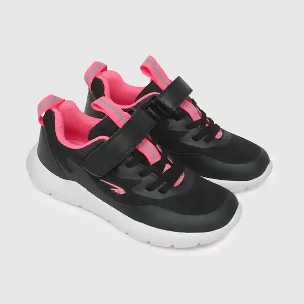 Zapatillas Deportiva de Niña Negro/Fucsia Talla 35 Colloky