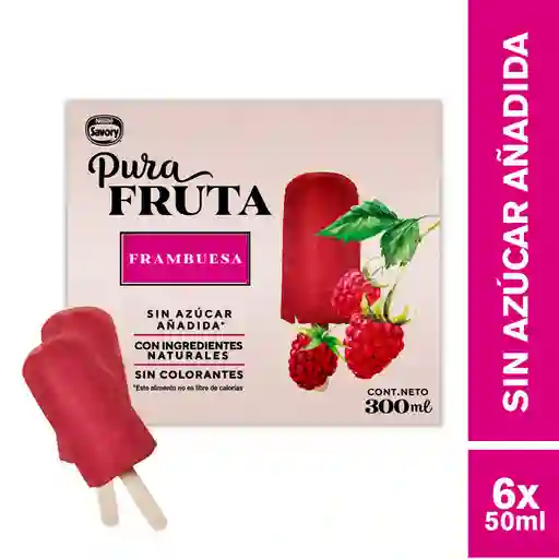 Savory Pura Fruta Helado Multipack Frambuesa 50Ml 6Un