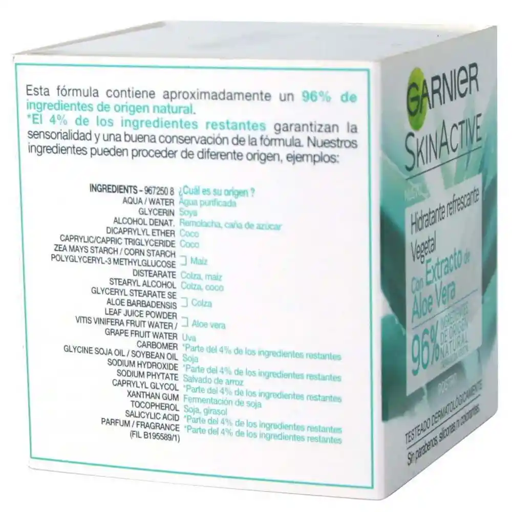 Garnier Skin Care Crema Hidratante Natural con Aloe Vera