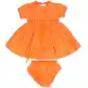 Vestido Bebé Niña Naranja Talla 3 A Pillín