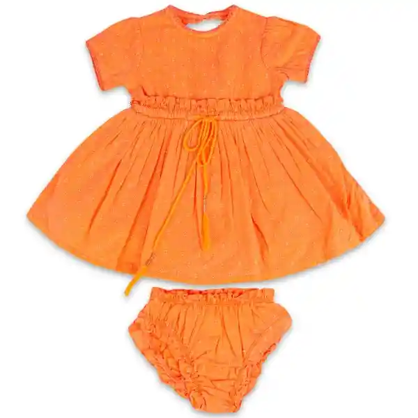 Vestido Bebé Niña Naranja Talla 3 A Pillín