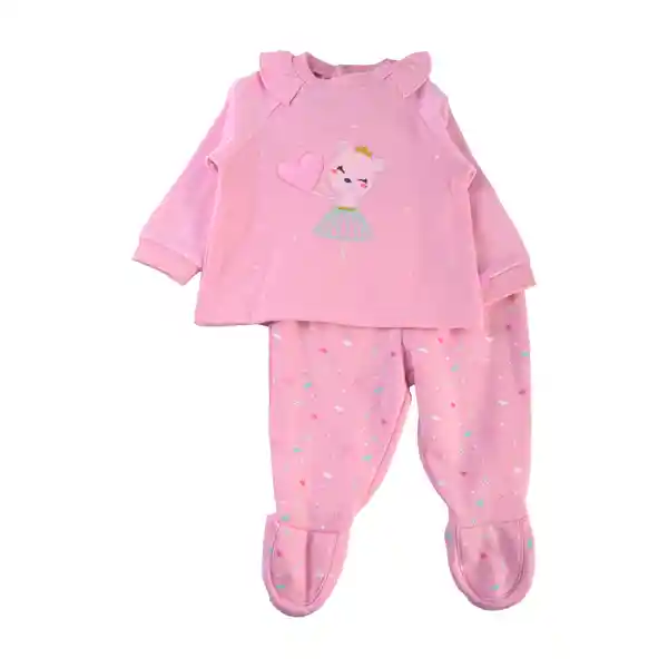 Set Pijama Bebé Niña Rosado Talla 6 M Pillin