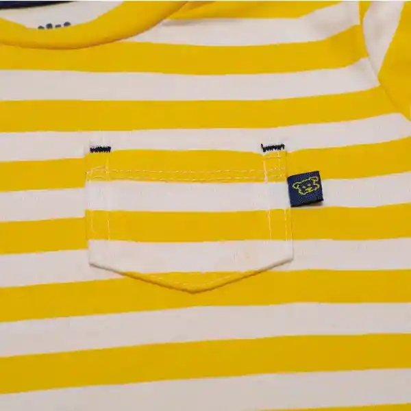 Polera Manga Corta Bebe Niño Amarillo Pillin 18 M