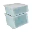 Caja Apilable de Plástico Con Ruedas 34 L