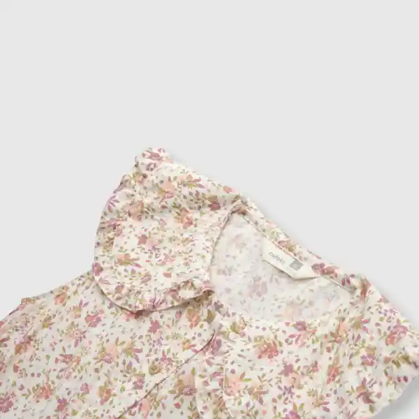 Blusa Flores de Niña Beige Talla 6A Colloky