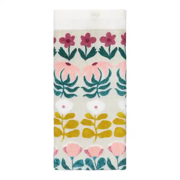 Paño Cocina de Algodón Velour Estampado Flor Casaideas