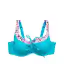 Bikini Copa C-D Blanda Estampado Turquesa Talla 48 Samia