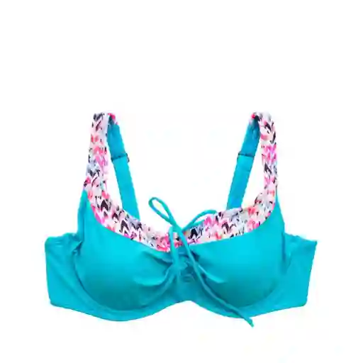 Bikini Copa C-D Blanda Estampado Turquesa Talla 48 Samia